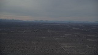 5K aerial stock footage of Desert Background VFX Plate at Sunset, Mojave Desert, California Aerial Stock Footage | AX0007_021