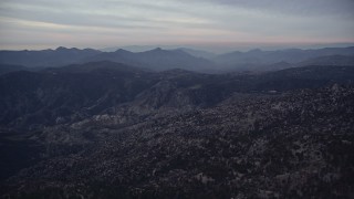 5K aerial stock footage of approaching mountains at twilight in the San Gabriel Mountains, California Aerial Stock Footage | AX0008_035