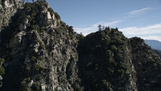 5K aerial stock footage approach and fly over a rocky ridge in the San Gabriel Mountains, California Aerial Stock Footage | AX0009_032