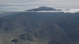 5K aerial stock footage approach peak with cloud halo in the San Jacinto Mountains, California Aerial Stock Footage | AX0010_083