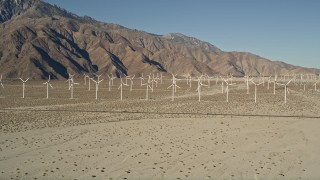 AX0013_003 - 5K aerial stock footage of the San Gorgonio Pass Wind Farm, California