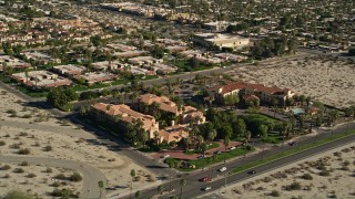 AX0013_040 - 5K aerial stock footage of Extended Stay America, West Palm Springs, California