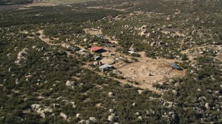 5K aerial stock footage of a rural area with homes, Mountain Center, California Aerial Stock Footage | AX0014_024