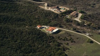 5K aerial stock footage of a home surrounded by trees, Temecula, California Aerial Stock Footage | AX0014_037