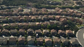 5K aerial stock footage fly by residential neighborhood, Temecula, California Aerial Stock Footage | AX0014_038