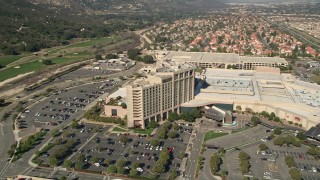 5K aerial stock footage of flying by Pechanga Resort and Casino, Temecula, California Aerial Stock Footage | AX0014_042