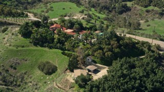 5K aerial stock footage fly by large hilltop house, Fallbrook, California Aerial Stock Footage | AX0015_016