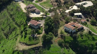 5K aerial stock footage approach large hilltop homes, Fallbrook, California Aerial Stock Footage | AX0015_018