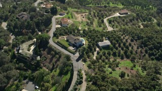 5K aerial stock footage video of homes on hills, Fallbrook, California Aerial Stock Footage | AX0015_024