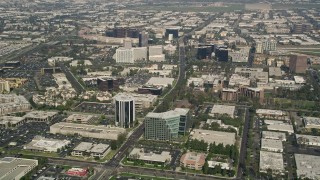 5K aerial stock footage of office buildings on Von Karman Avenue in Irvine, California Aerial Stock Footage | AX0016_082