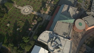 AX0017_048 - 5K aerial stock footage fly over Exposition Park Rose Garden, University of Southern California