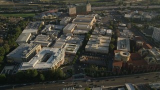 AX0017_105 - 5K aerial stock footage of orbiting Walt Disney Company studios, Burbank, California