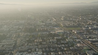 5K aerial stock footage of orbiting apartment buildings, North Hollywood, California Aerial Stock Footage | AX0017_110