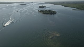 AX0018_088 - 5K aerial stock footage approach mangroves in the Indian River, Florida