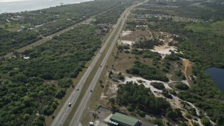 5K aerial stock footage flyby State Route 5 through Fort Pierce, Florida Aerial Stock Footage | AX0018_098