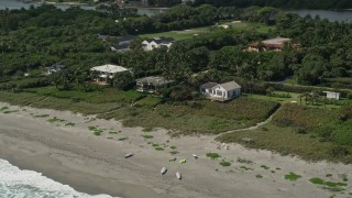 5K aerial stock footage of beachfront homes in Hobe Sound, Florida Aerial Stock Footage | AX0019_031