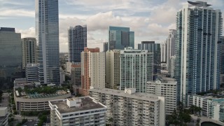 5K aerial stock footage of condominium high-rises in Downtown Miami, Florida Aerial Stock Footage | AX0021_119