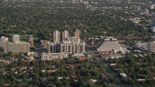 5K aerial stock footage of flying by apartment buildings on Biltmore Way, Coral Gables, Florida Aerial Stock Footage | AX0024_021