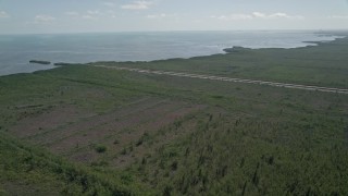 5K aerial stock footage of flying over Mangrove Preserve, revealing canal and coastline, Homestead, Florida Aerial Stock Footage | AX0025_011