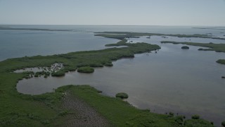 AX0025_030 - 5K aerial stock footage of approach Little Card Sounds, Homestead, Florida