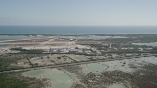 AX0026_056 - 5K aerial stock footage of flying by Naval Air Station Key West; Key West, Florida