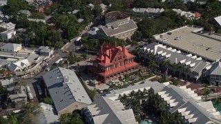 5K aerial stock footage of flying by Key West Museum of Art and History, Key West, Florida Aerial Stock Footage | AX0026_079