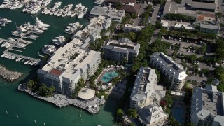 5K aerial stock footage of flying over Pier House Resort and Caribbean Spa, Key West, Florida Aerial Stock Footage | AX0026_081