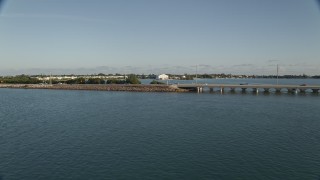 AX0028_010 - 5K aerial stock footage of flying by the Overseas Highway, Marathon, Florida