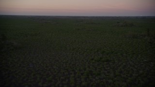 5K aerial stock footage of flying over wetlands, Southern Glades, Florida, twilight Aerial Stock Footage | AX0028_050E