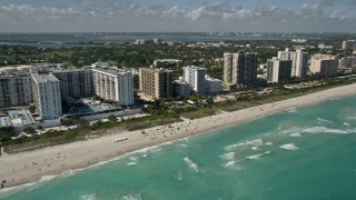 5K aerial stock footage of The Perry South Beach, South Beach, Miami Beach, Florida Aerial Stock Footage | AX0031_056