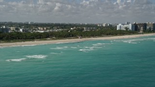 5K aerial stock footage of flying by North Shore Open Space Park, Miami Beach, Florida Aerial Stock Footage | AX0031_066