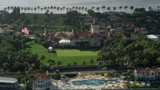 AX0032_074 - 5K aerial stock footage of Mar-A-Lago estate, Palm Beach, Florida