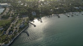 5K aerial stock footage of approaching house by Sandspirit Park, Stuart, Florida Aerial Stock Footage | AX0032_158