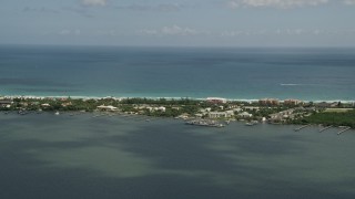 5K aerial stock footage of flying beside Hutchinson Island, Stuart, Florida Aerial Stock Footage | AX0033_009