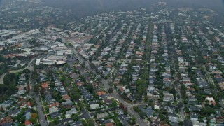 7.6K aerial stock footage flying over upscale homes in the morning, Pacific Palisades, California Aerial Stock Footage | AX0156_160