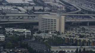 7.6K aerial stock footage of Airport Branch Courthouse in Hawthorne, California Aerial Stock Footage | AX0156_199