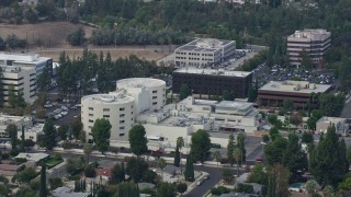 7.6K aerial stock footage approaching West Hills Hospital in West Hills, California Aerial Stock Footage | AX0157_031