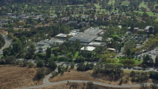 7.6K aerial stock footage of the California Institute of the Arts, Santa Clarita, California Aerial Stock Footage | AX0159_019E