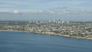 7.6K aerial stock footage of coastal communities and office buildings, Newport Center, Newport Beach, California Aerial Stock Footage | AX0159_233