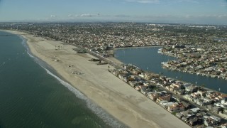 7.6K aerial stock footage of Belmont Shore residential neighborhood in Long Beach, California Aerial Stock Footage | AX0160_058