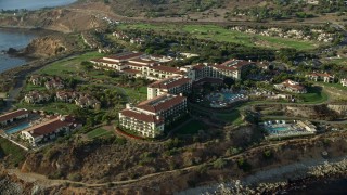 7.6K aerial stock footage of the Terranea Resort in Rancho Palos Verdes, California Aerial Stock Footage | AX0161_026