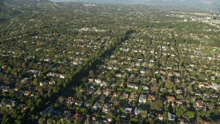 7.6K aerial stock footage of upscale neighborhoods in Santa Monica and Brentwood, California Aerial Stock Footage | AX0161_084E