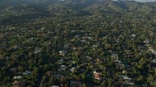 7.6K aerial stock footage flying by mansions in Brentwood, California Aerial Stock Footage | AX0161_086