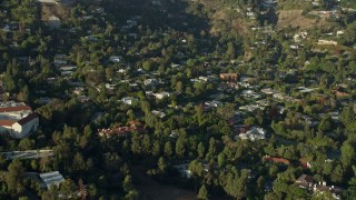 7.6K aerial stock footage of mansions in Beverly Glen, Los Angeles, California Aerial Stock Footage | AX0161_098