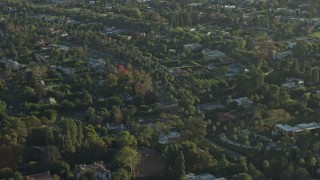 7.6K aerial stock footage flying by mansions in upscale neighborhoods in Beverly Hills, California Aerial Stock Footage | AX0161_105