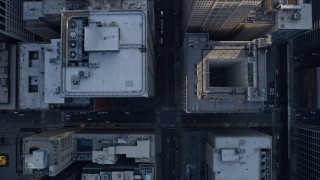 4K aerial stock footage of a bird's eye view of LaSalle Drive and skyscrapers, Downtown Chicago, Illinois Aerial Stock Footage | AX0169_0078