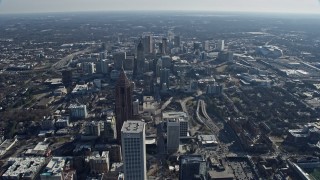 6.7K aerial stock footage of flying over skyscrapers toward Downtown Atlanta, Georgia Aerial Stock Footage | AX0171_0083