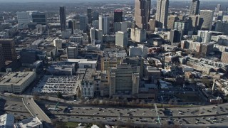 6.7K aerial stock footage orbit a hospital in Downtown Atlanta, Georgia Aerial Stock Footage | AX0171_0104