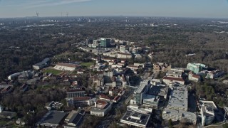 6.7K aerial stock footage a view of the Centers for Disease Control and Prevention in Atlanta, Georgia Aerial Stock Footage | AX0171_0112