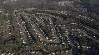 6.7K aerial stock footage of flying over suburban homes in Lawrenceville, Georgia Aerial Stock Footage | AX0171_0133